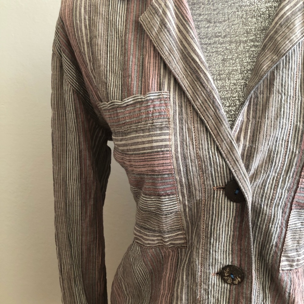 Free People Long Sleeve Multi Stripe Shirt - Picture 5 of 8